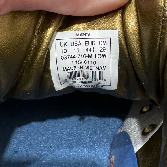 K-Swiss Men’s Gold Leather Lifestyle Shoes Size 11 - Picture 11 of 11